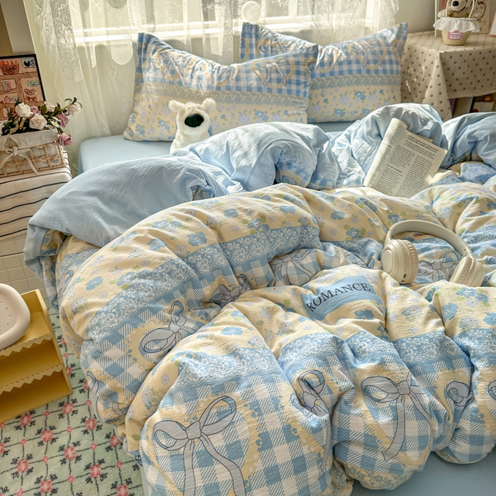 91家纺网 家纺一手货源 找家纺 花伞家居 2025新款印花双层纱四件套（提供买家秀） 爱洛