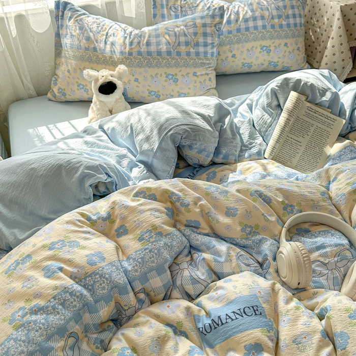 91家纺网 家纺一手货源 找家纺 花伞家居 2025新款印花双层纱四件套（提供买家秀） 爱洛