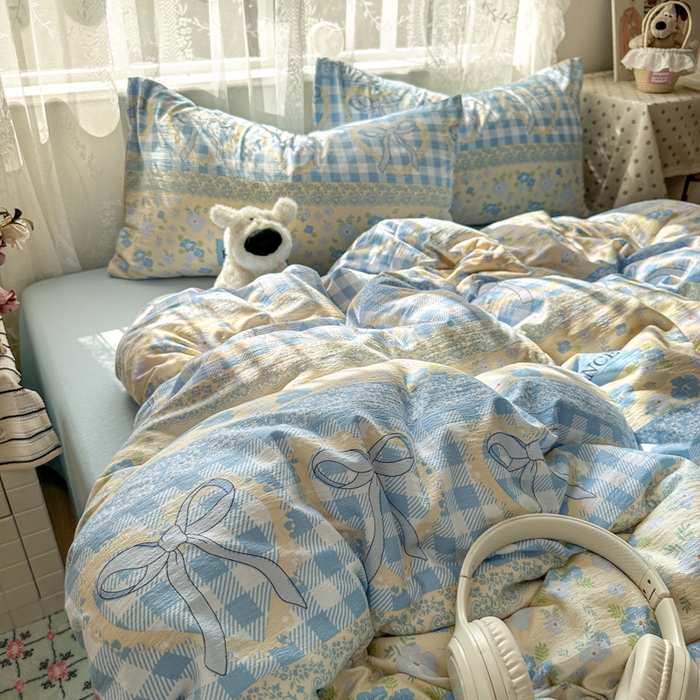 91家纺网 家纺一手货源 找家纺 花伞家居 2025新款印花双层纱四件套（提供买家秀） 爱洛