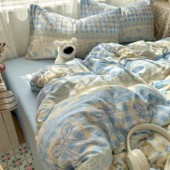 91家纺网 家纺一手货源 找家纺 花伞家居 2025新款印花双层纱四件套（提供买家秀） 爱洛