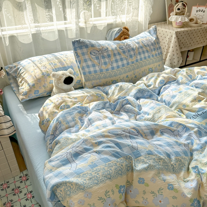 91家纺网 家纺一手货源 找家纺 花伞家居 2025新款印花双层纱四件套（提供买家秀） 爱洛