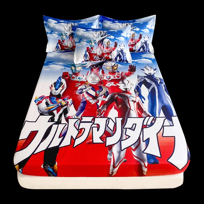 91家纺网 家纺一手货源 找家纺 一电 2025新款跨境电商外贸夏季卡通冰丝凉席床笠可水洗学生宿舍单人空调席子 帅气奥特曼