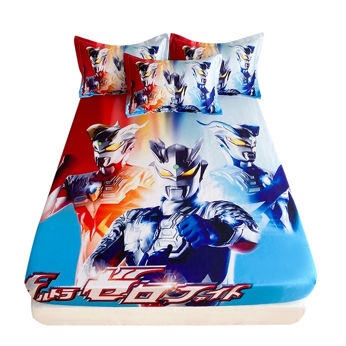 91家纺网 家纺一手货源 找家纺 一电 2025新款跨境电商外贸夏季卡通冰丝凉席床笠可水洗学生宿舍单人空调席子 星星奥特曼