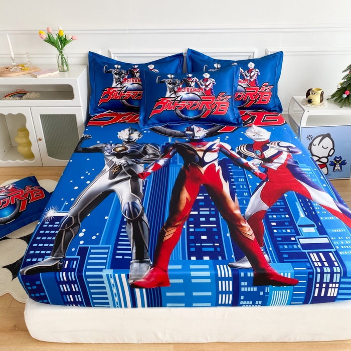 91家纺网 家纺一手货源 找家纺 一电 2025新款跨境电商外贸夏季卡通冰丝凉席床笠可水洗学生宿舍单人空调席子 奥特归来