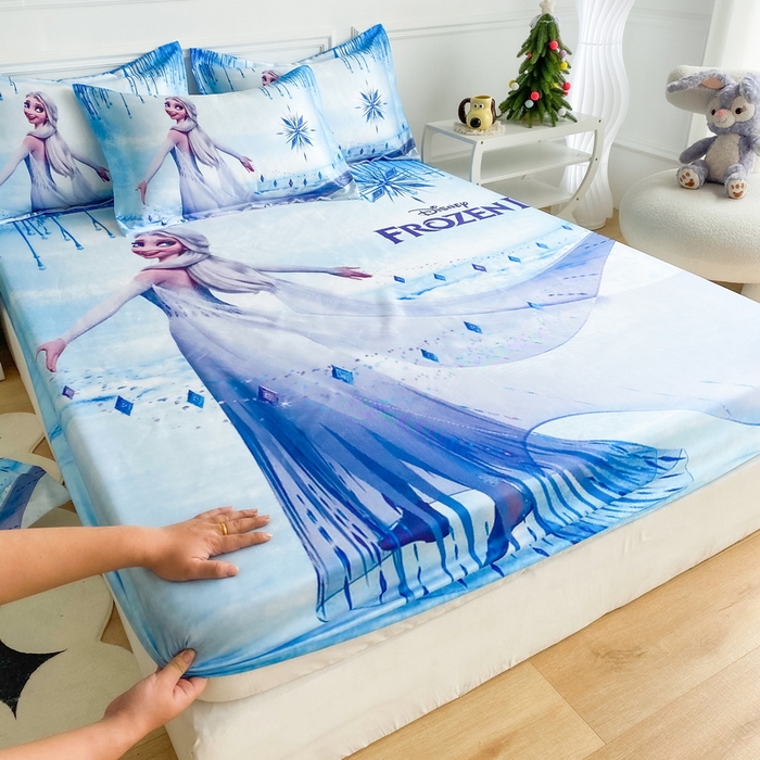 91家纺网 家纺一手货源 找家纺 一电 2025新款跨境电商外贸夏季卡通冰丝凉席床笠可水洗学生宿舍单人空调席子 女王