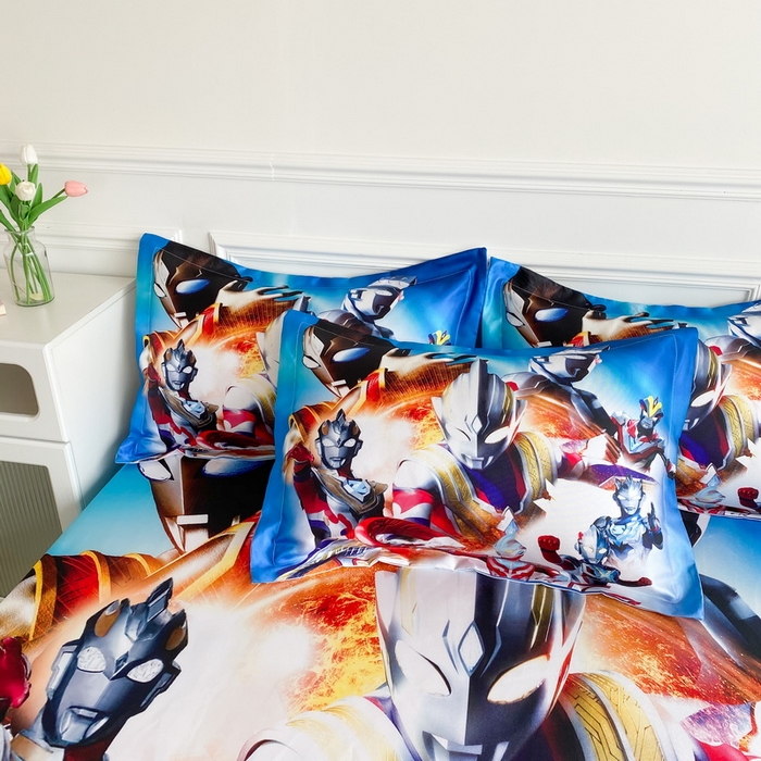 91家纺网 家纺一手货源 找家纺 一电 2025新款跨境电商外贸夏季卡通冰丝凉席床笠可水洗学生宿舍单人空调席子 闪电奥特曼