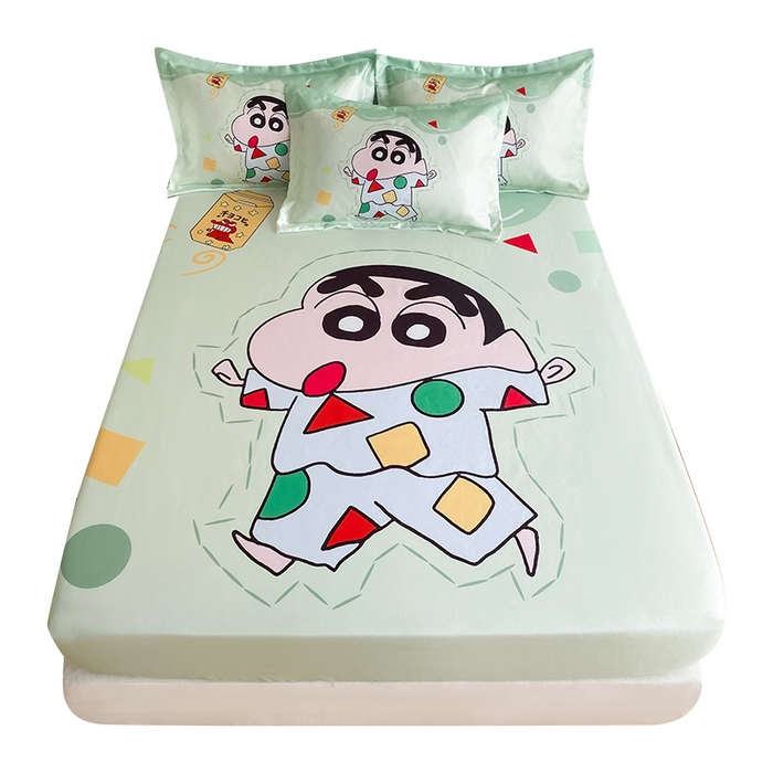 91家纺网 家纺一手货源 找家纺 一电 2025新款跨境电商外贸夏季卡通冰丝凉席床笠可水洗学生宿舍单人空调席子 小新