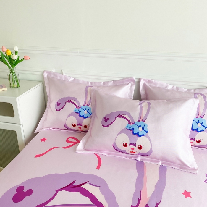 91家纺网 家纺一手货源 找家纺 一电 2025新款跨境电商外贸夏季卡通冰丝凉席床笠可水洗学生宿舍单人空调席子 可爱星黛露