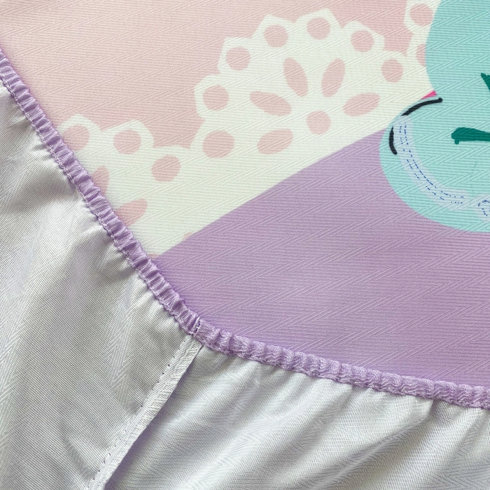 91家纺网 家纺一手货源 找家纺 一电 2025新款跨境电商外贸夏季卡通冰丝凉席床笠可水洗学生宿舍单人空调席子 公主库洛米