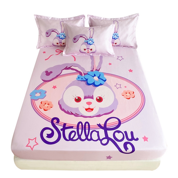 91家纺网 家纺一手货源 找家纺 一电 2025新款跨境电商外贸夏季卡通冰丝凉席床笠可水洗学生宿舍单人空调席子 可爱星黛露