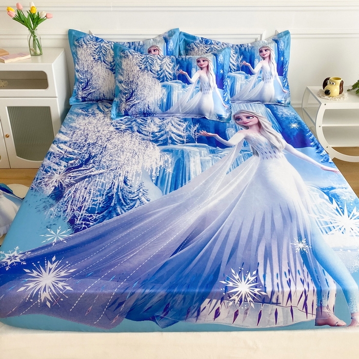 91家纺网 家纺一手货源 找家纺 一电 2025新款跨境电商外贸夏季卡通冰丝凉席床笠可水洗学生宿舍单人空调席子 皇后