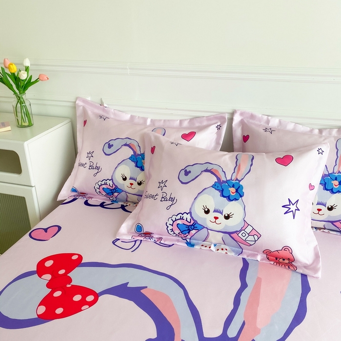 91家纺网 家纺一手货源 找家纺 一电 2025新款跨境电商外贸夏季卡通冰丝凉席床笠可水洗学生宿舍单人空调席子 冰冰星黛露