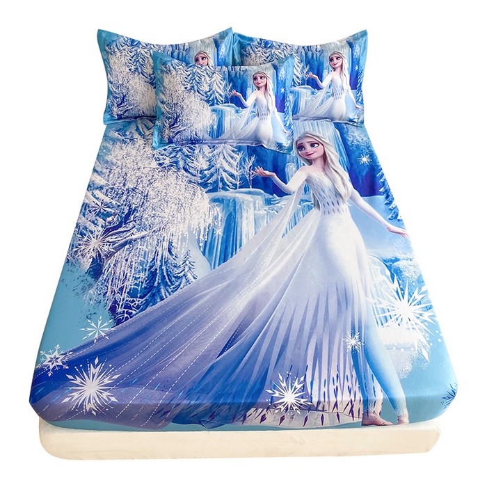 91家纺网 家纺一手货源 找家纺 一电 2025新款跨境电商外贸夏季卡通冰丝凉席床笠可水洗学生宿舍单人空调席子 皇后