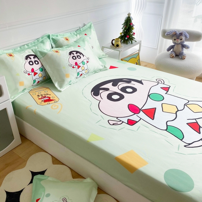 91家纺网 家纺一手货源 找家纺 一电 2025新款跨境电商外贸夏季卡通冰丝凉席床笠可水洗学生宿舍单人空调席子 小新