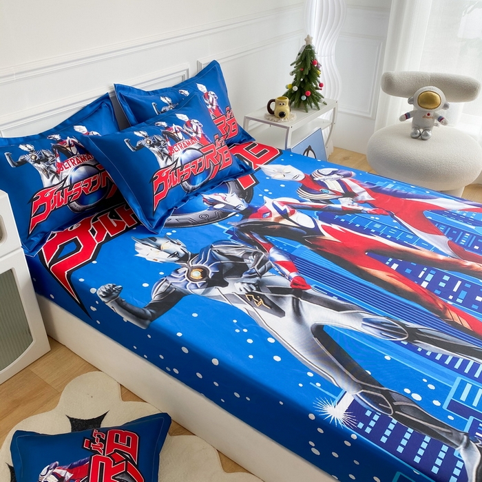 91家纺网 家纺一手货源 找家纺 一电 2025新款跨境电商外贸夏季卡通冰丝凉席床笠可水洗学生宿舍单人空调席子 奥特归来