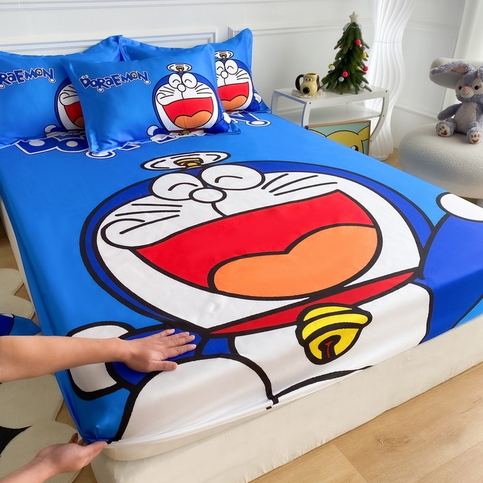 91家纺网 家纺一手货源 找家纺 一电 2025新款跨境电商外贸夏季卡通冰丝凉席床笠可水洗学生宿舍单人空调席子 叮当快跑