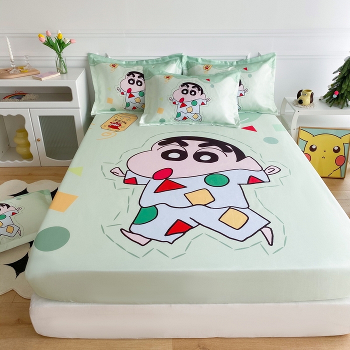 91家纺网 家纺一手货源 找家纺 一电 2025新款跨境电商外贸夏季卡通冰丝凉席床笠可水洗学生宿舍单人空调席子 小新