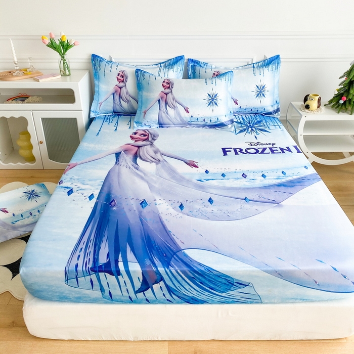 91家纺网 家纺一手货源 找家纺 一电 2025新款跨境电商外贸夏季卡通冰丝凉席床笠可水洗学生宿舍单人空调席子 女王