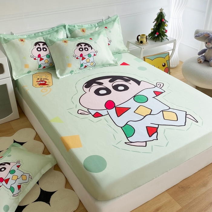 91家纺网 家纺一手货源 找家纺 一电 2025新款跨境电商外贸夏季卡通冰丝凉席床笠可水洗学生宿舍单人空调席子 小新