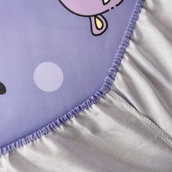 91家纺网 家纺一手货源 找家纺 一电 2025新款跨境电商外贸夏季卡通冰丝凉席床笠可水洗学生宿舍单人空调席子 圆点库洛米