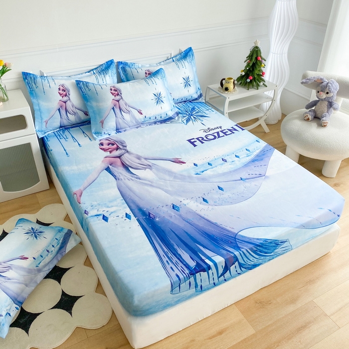 91家纺网 家纺一手货源 找家纺 一电 2025新款跨境电商外贸夏季卡通冰丝凉席床笠可水洗学生宿舍单人空调席子 女王