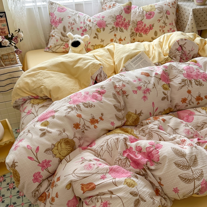 花伞家居 2025新款印花双层纱四件套（提供买家秀） 繁花