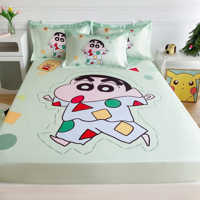 91家纺网 家纺一手货源 找家纺 一电 2025新款跨境电商外贸夏季卡通冰丝凉席床笠可水洗学生宿舍单人空调席子 小新