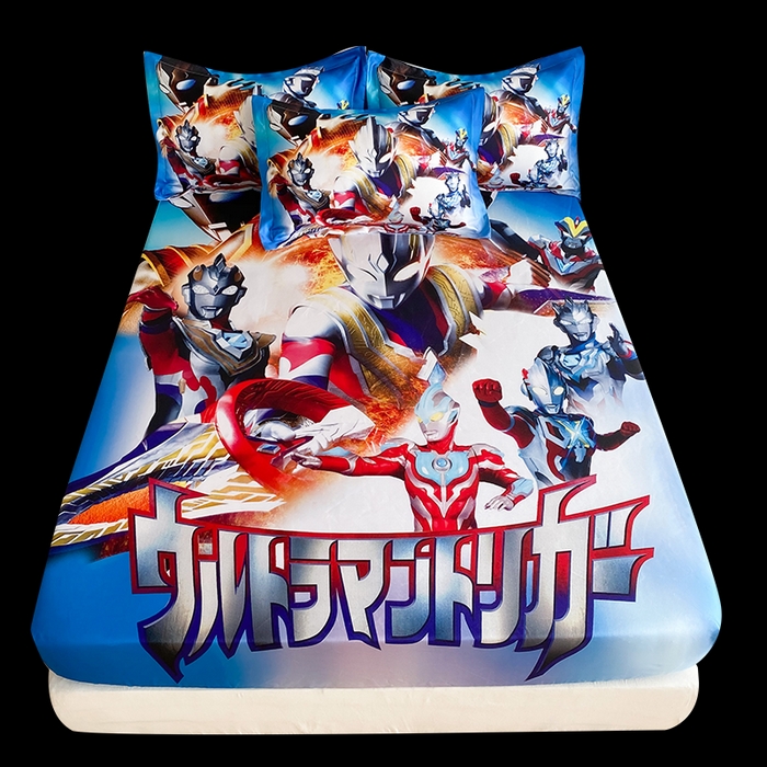 91家纺网 家纺一手货源 找家纺 一电 2025新款跨境电商外贸夏季卡通冰丝凉席床笠可水洗学生宿舍单人空调席子 闪电奥特曼