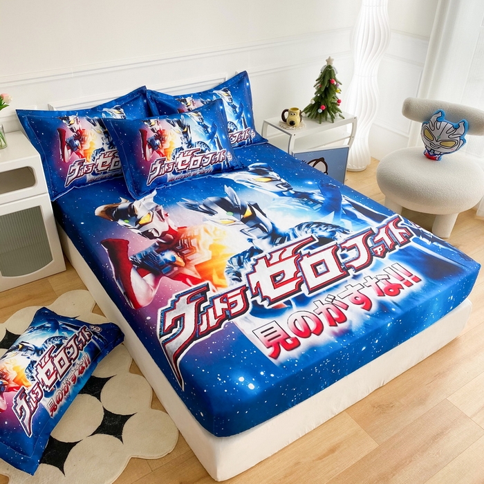 91家纺网 家纺一手货源 找家纺 一电 2025新款跨境电商外贸夏季卡通冰丝凉席床笠可水洗学生宿舍单人空调席子 赛罗