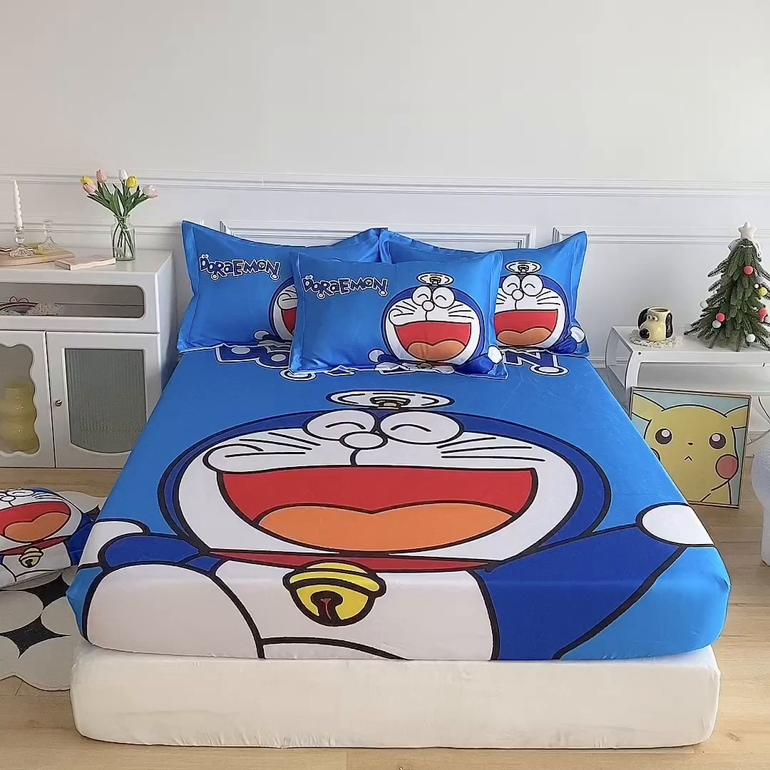 91家纺网 家纺一手货源 找家纺 一电 2025新款跨境电商外贸夏季卡通冰丝凉席床笠可水洗学生宿舍单人空调席子 叮当快跑