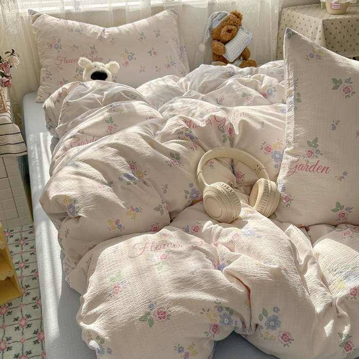 91家纺网 家纺一手货源 找家纺 花伞家居 2025新款印花双层纱四件套（提供买家秀） 锦朵