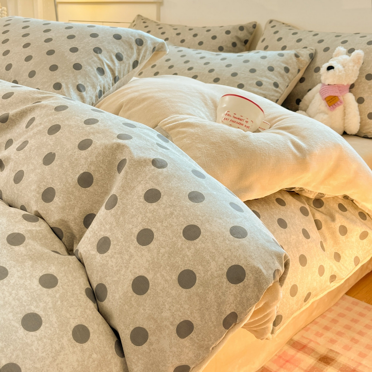 91家纺网 家纺一手货源 找家纺 （总）麦伦家居 2025秋冬新款多功能床品全棉+牛奶绒印花四件套