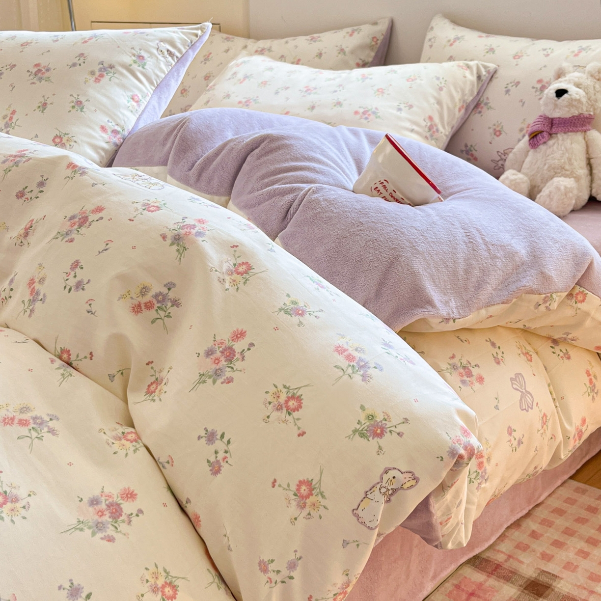 91家纺网 家纺一手货源 找家纺 （总）麦伦家居 2025秋冬新款多功能床品全棉+牛奶绒印花四件套