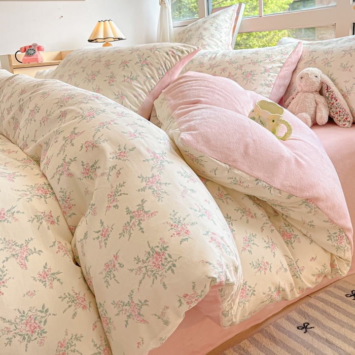 91家纺网 家纺一手货源 找家纺 （总）麦伦家居 2025秋冬新款多功能床品全棉+牛奶绒印花四件套