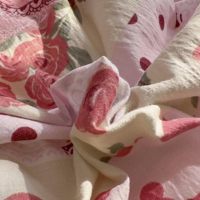 91家纺网 家纺一手货源 找家纺 花伞家居 2025新款印花双层纱四件套（提供买家秀） 热恋城堡