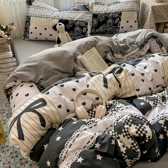 91家纺网 家纺一手货源 找家纺 花伞家居 2025新款印花双层纱四件套（提供买家秀） 维壹