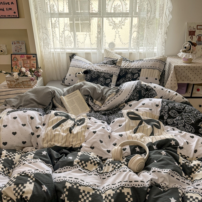 91家纺网 家纺一手货源 找家纺 花伞家居 2025新款印花双层纱四件套（提供买家秀） 维壹