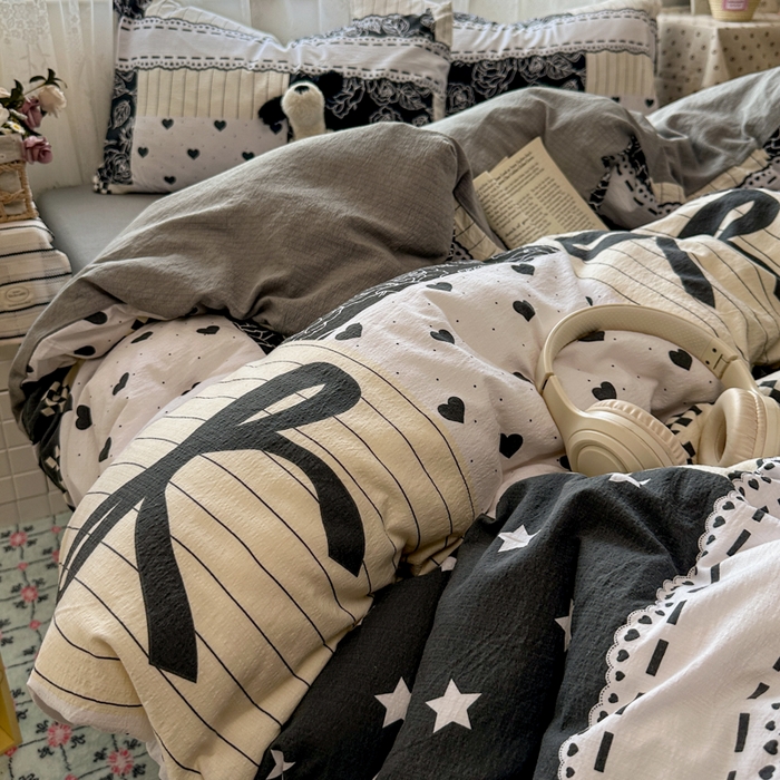 91家纺网 家纺一手货源 找家纺 花伞家居 2025新款印花双层纱四件套（提供买家秀） 维壹