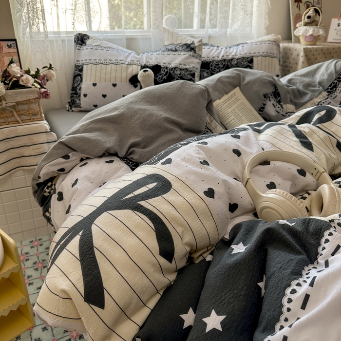 91家纺网 家纺一手货源 找家纺 花伞家居 2025新款印花双层纱四件套（提供买家秀） 维壹