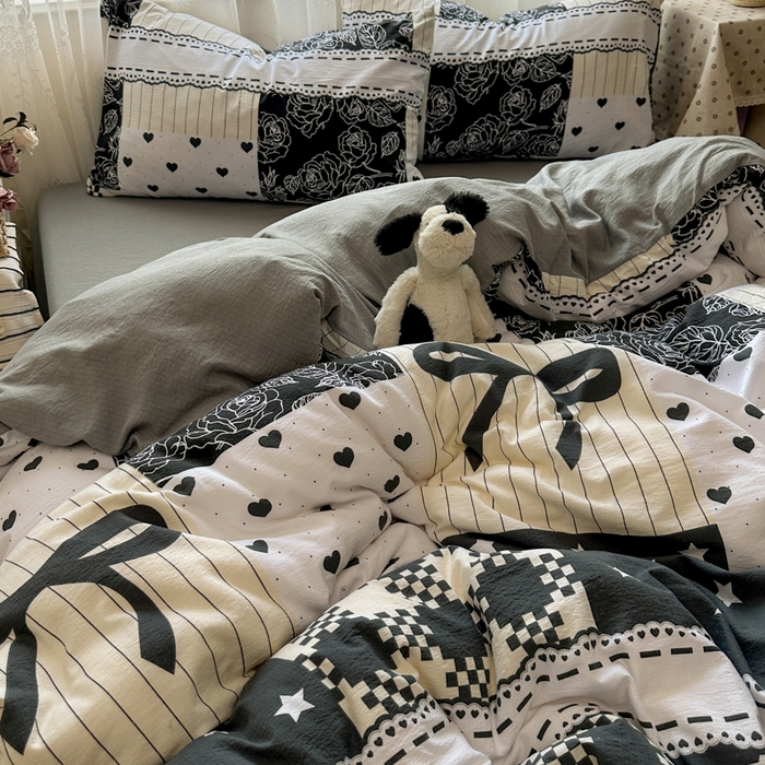 91家纺网 家纺一手货源 找家纺 花伞家居 2025新款印花双层纱四件套（提供买家秀） 维壹