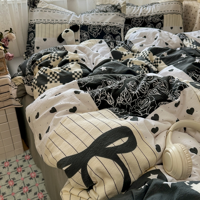 91家纺网 家纺一手货源 找家纺 花伞家居 2025新款印花双层纱四件套（提供买家秀） 维壹