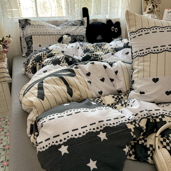 91家纺网 家纺一手货源 找家纺 花伞家居 2025新款印花双层纱四件套（提供买家秀） 维壹