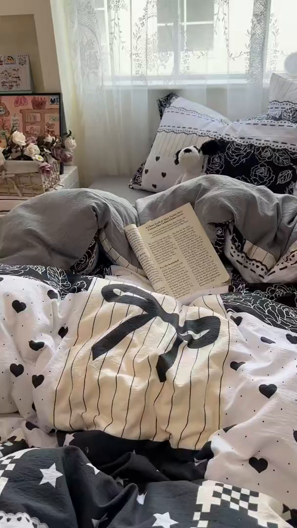 91家纺网 家纺一手货源 找家纺 花伞家居 2025新款印花双层纱四件套（提供买家秀） 维壹