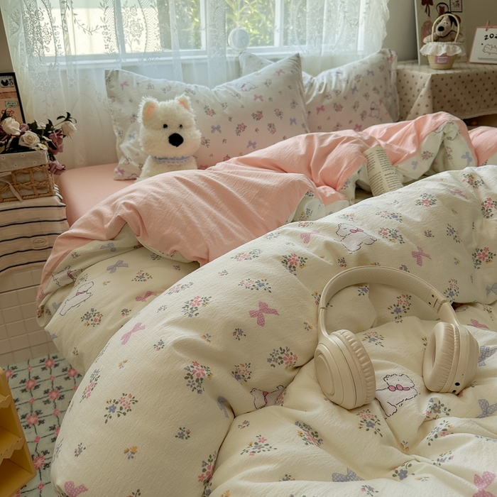 花伞家居 2025新款印花双层纱四件套（提供买家秀） 新气场