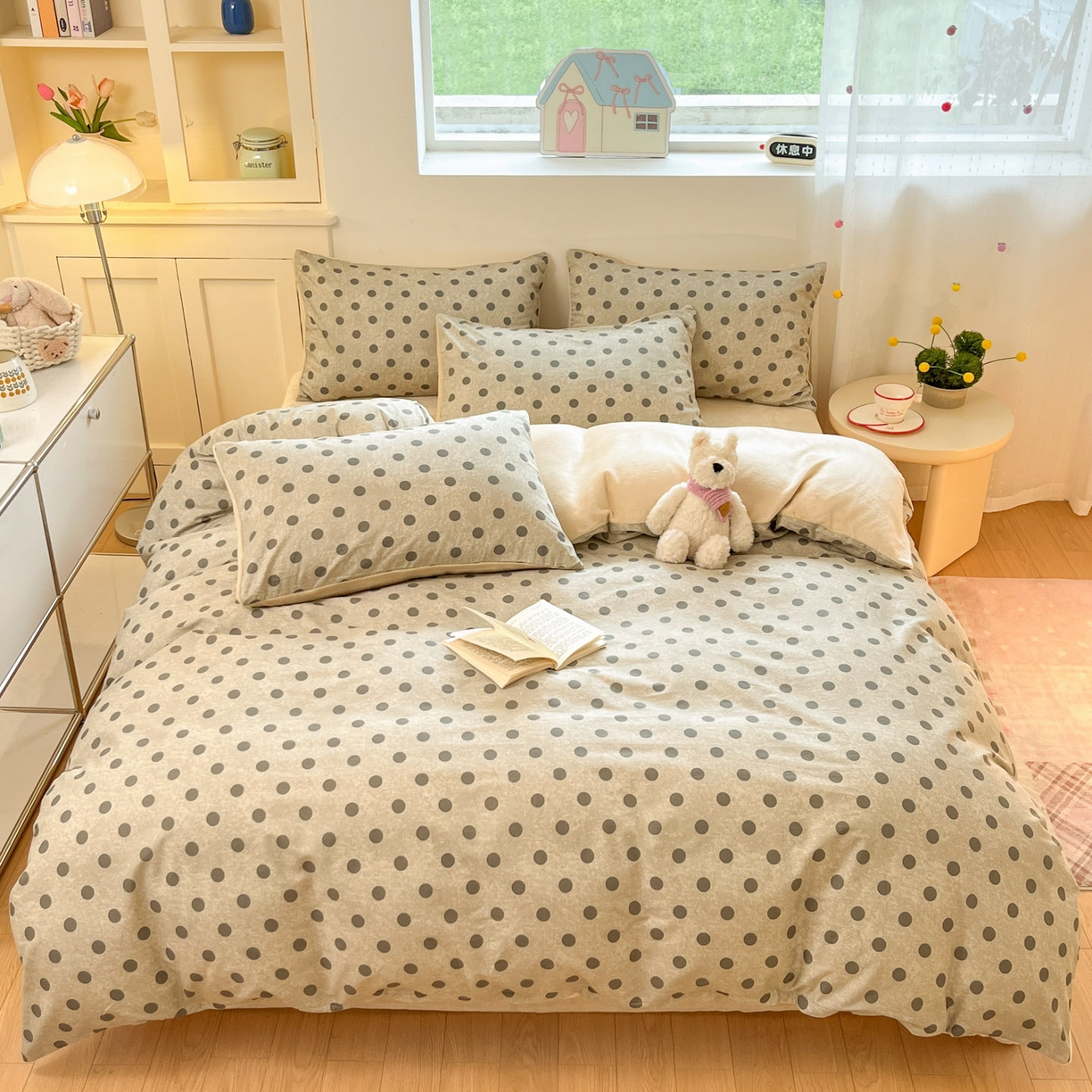 91家纺网 家纺一手货源 找家纺 麦伦家居 2025秋冬新款多功能床品全棉+牛奶绒印花四件套 波尔咖