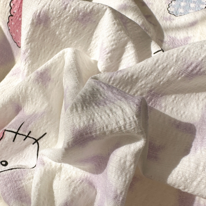 91家纺网 家纺一手货源 找家纺 花伞家居 2025新款印花双层纱四件套（提供买家秀） 星星猫