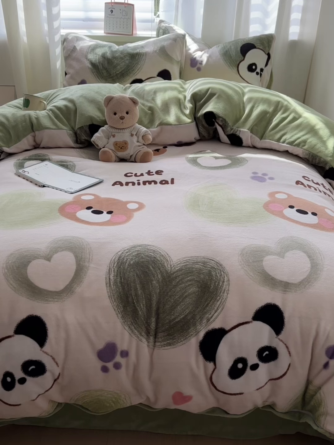 91家纺网 家纺一手货源 找家纺 （总）繁花家居 2025新款200克牛奶绒小清新卡通复古风三件套四件套