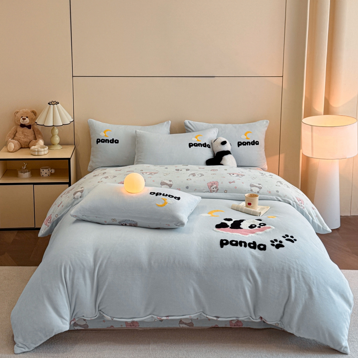 91家纺网 家纺一手货源 找家纺 （总）博纳家纺 2025新款200克毛巾绣印花双拼加厚牛奶绒四件套