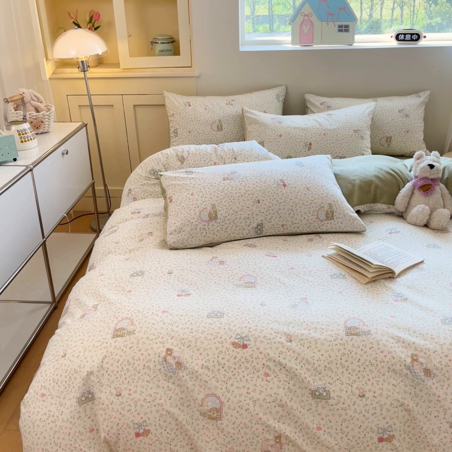 91家纺网 家纺一手货源 找家纺 麦伦家居 2025秋冬新款多功能床品全棉+牛奶绒印花四件套 快乐伙伴