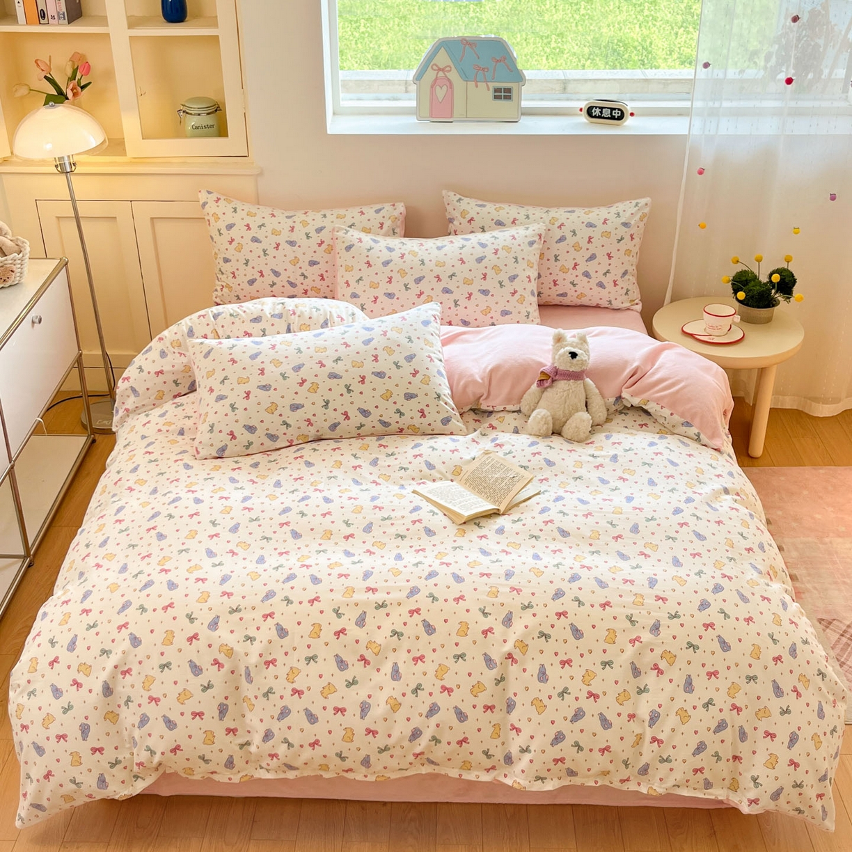 91家纺网 家纺一手货源 找家纺 麦伦家居 2025秋冬新款多功能床品全棉+牛奶绒印花四件套 乐语空间